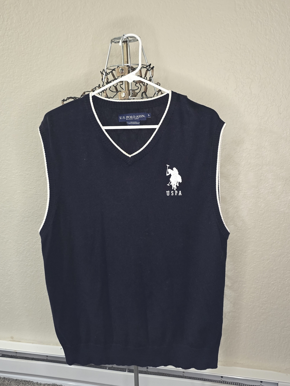U.S. Polo Assn. Men's Navy V-Neck Sweater Vest